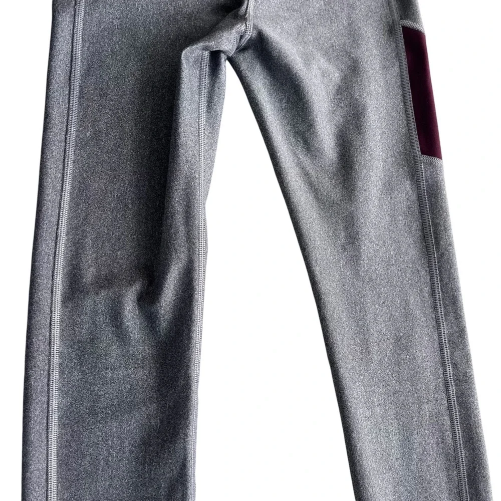 Under Armour HeatGear Women S Gray Coral Purple Stripe Compression Legging Sport